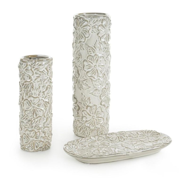 Eurofirany, wazon dekoracyjny, Naira, 9-9-26 cm, kremowy