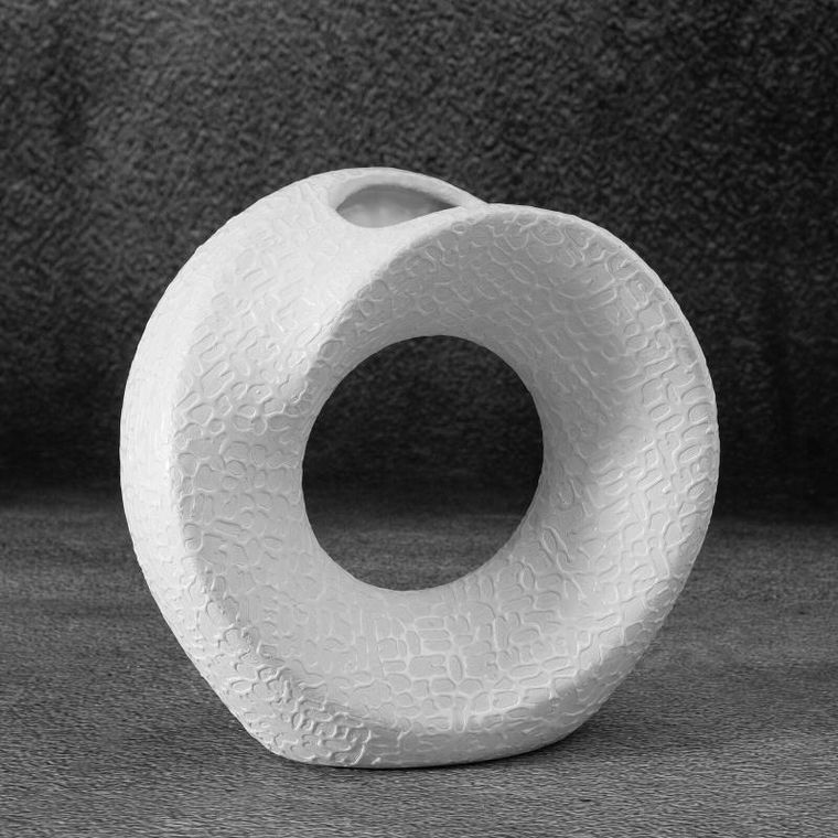 Eurofirany, wazon dekoracyjny, Riso, 19-7-18 cm, biały