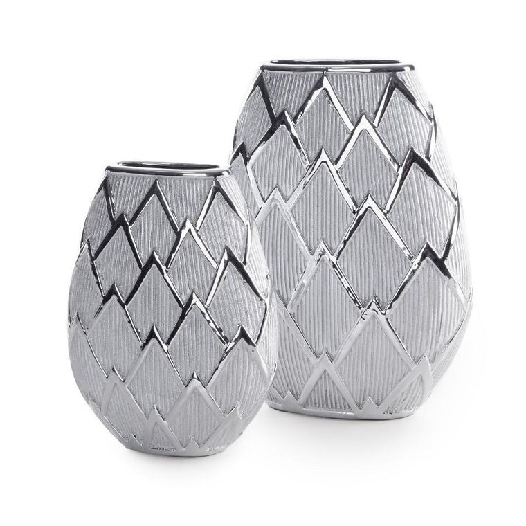 Eurofirany, wazon dekoracyjny, Saela, 20-10-26 cm, srebrny