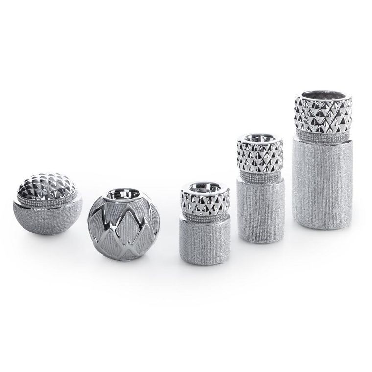 Eurofirany, wazon dekoracyjny, Solen, 12-12-30 cm, srebrny