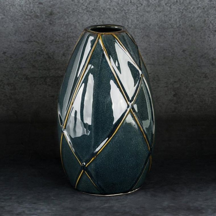 Eurofirany, wazon dekoracyjny, Teo, 12-20 cm, turkusowy