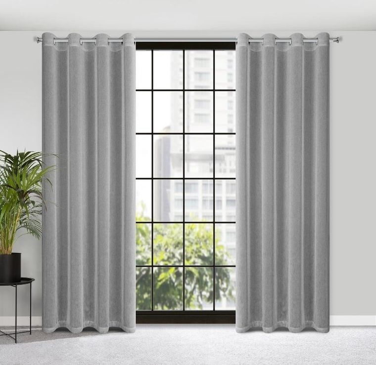 Eurofirany, zasłona gotowa, Adela, 140-250 cm, stalowy