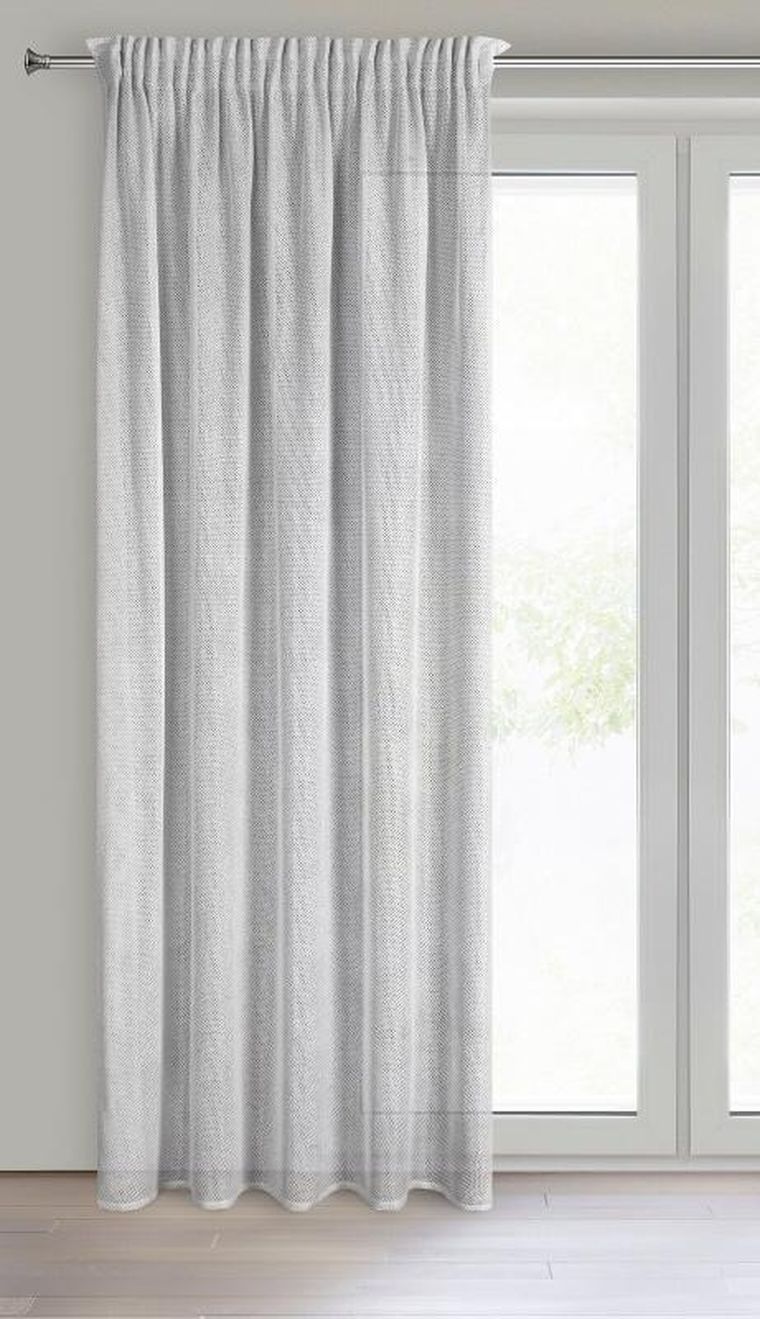 Eurofirany, zasłona gotowa, Aleksa, na taśmie, 140-270 cm, srebrny