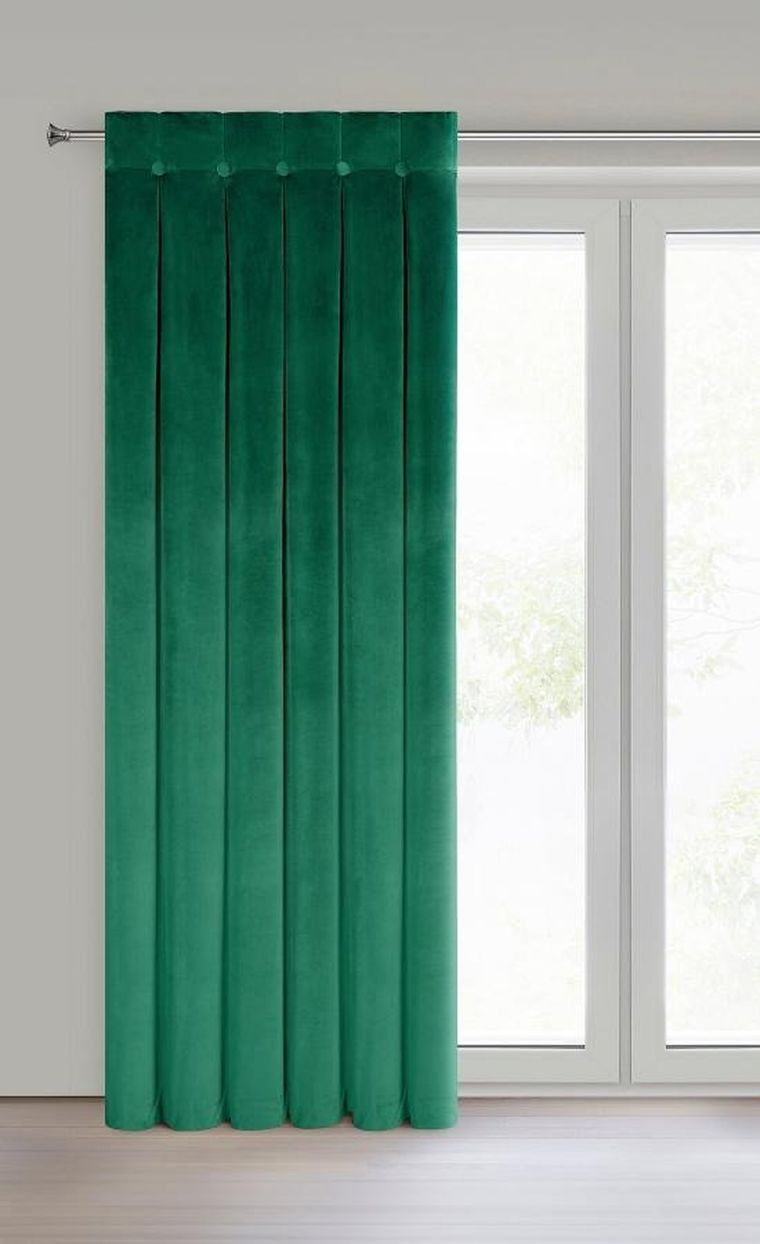 Eurofirany, zasłona gotowa, Alita, na szelkach, 140-250 cm, ciemnozielony