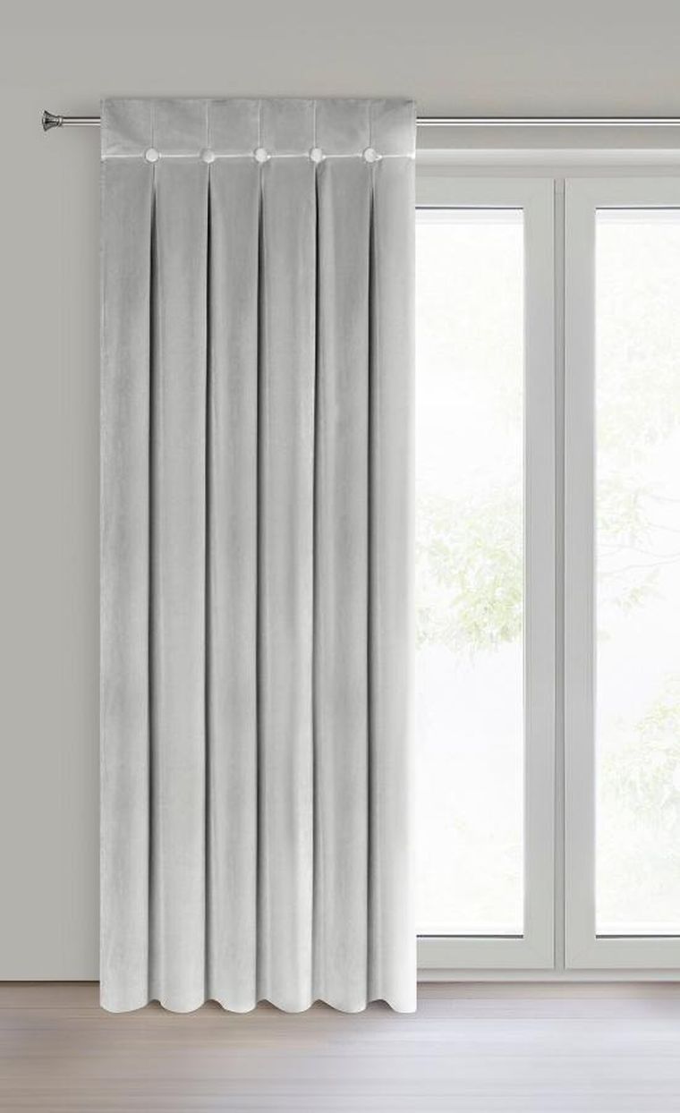 Eurofirany, zasłona gotowa, Alita, na szelkach, 140-250 cm, srebrny