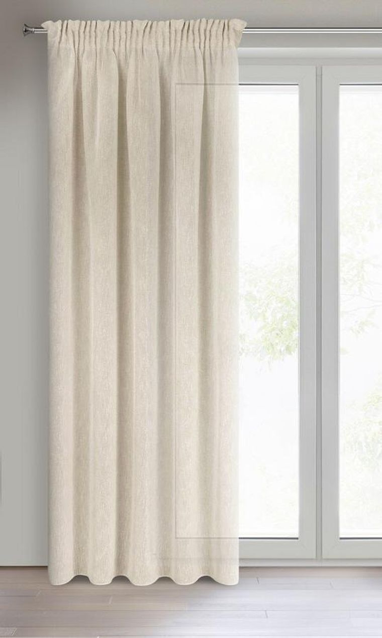 Eurofirany, zasłona gotowa, Angelica, na taśmie, 140-270 cm, beżowy