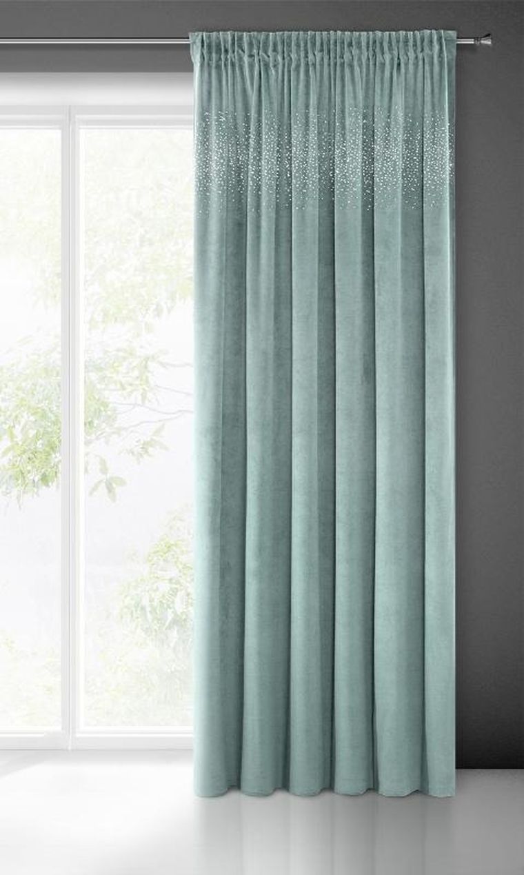 Eurofirany, zasłona gotowa Aurora na taśmie, 140-270 cm, morski