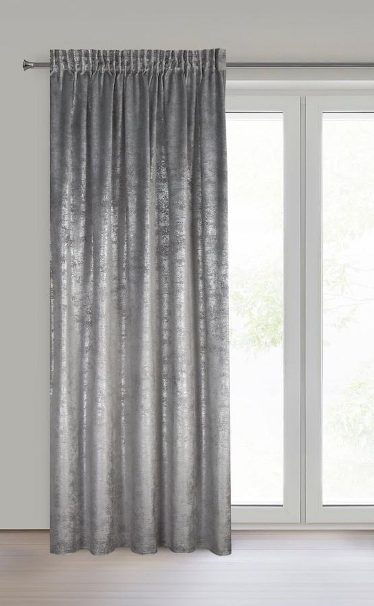 Eurofirany, zasłona gotowa, Avena, na taśmie, 135-270 cm, stalowy