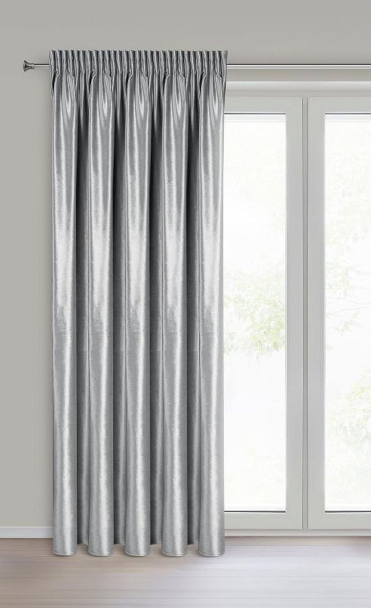 Eurofirany, zasłona gotowa. Cameron, na taśmie, 140-270 cm, srebrny