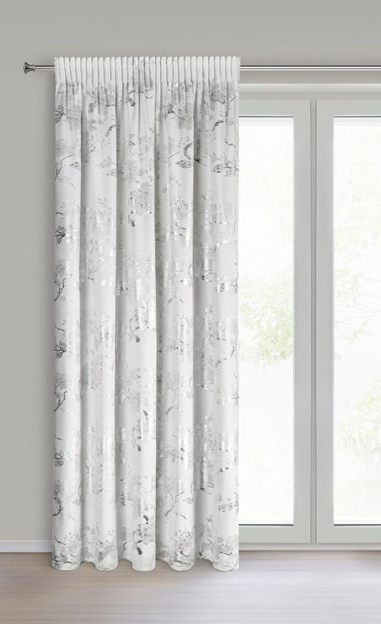 Eurofirany, zasłona gotowa, Celia, na taśmie, 140-270 cm, biały