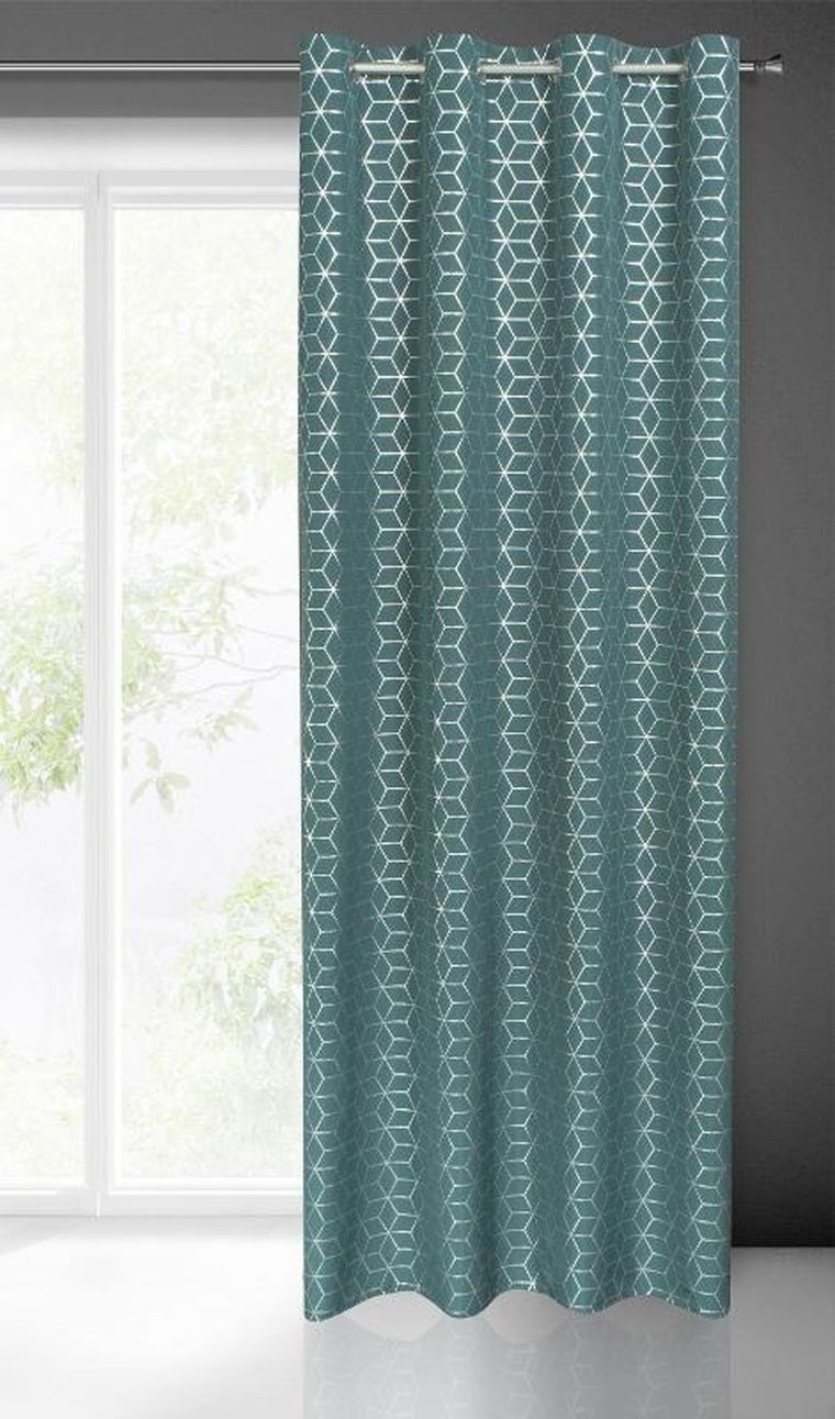 Eurofirany, zasłona gotowa, Cube, 140-250 cm, ciemnoturkusowy