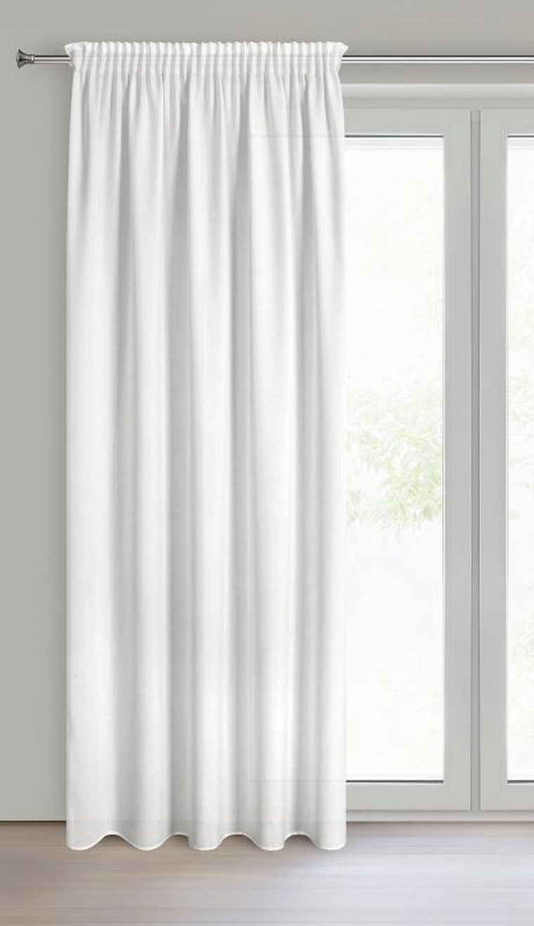 Eurofirany, zasłona gotowa, Eris, na taśmie, 140-270 cm, biały