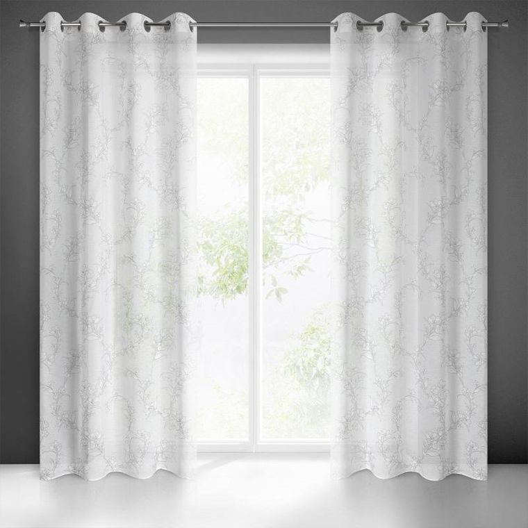 Eurofirany, zasłona gotowa Fiore, 140-250 cm, biały