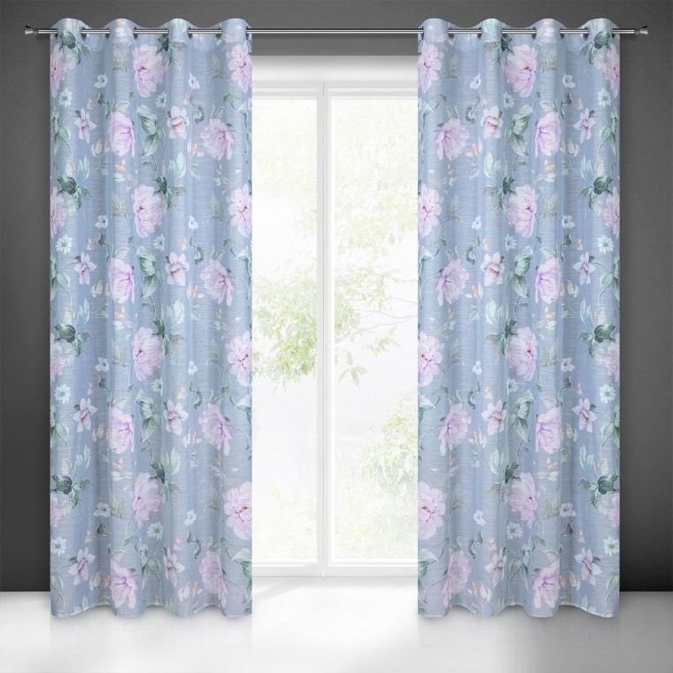 Eurofirany, zasłona gotowa, Flora, 140-250 cm, srebrny