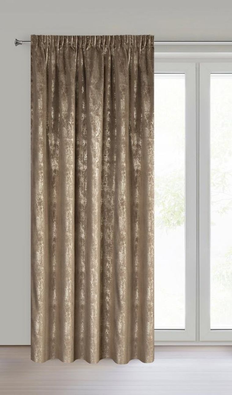 Eurofirany, zasłona gotowa, Ingrid, na taśmie, 140-270 cm, brązowy