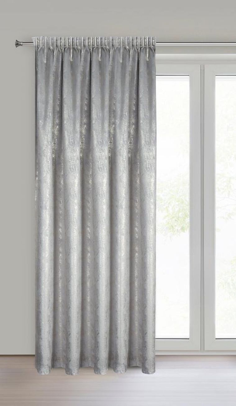 Eurofirany, zasłona gotowa, Ingrid, na taśmie, 140-270 cm, stalowy