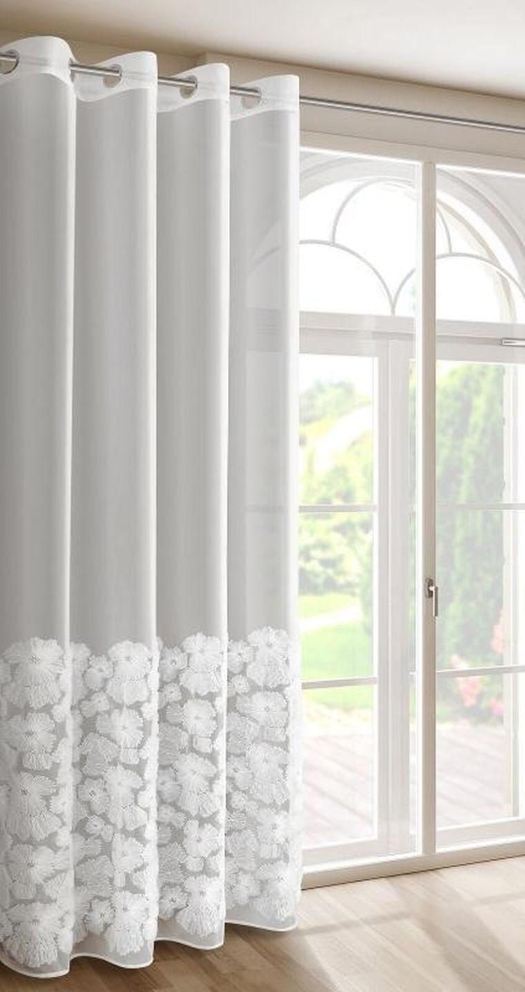 Eurofirany, zasłona gotowa, Jasmin, 140-250 cm, biały