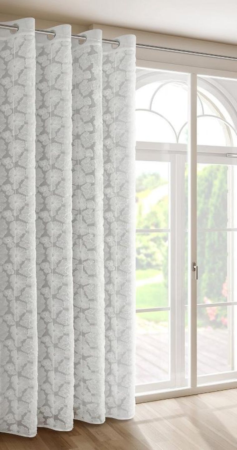 Eurofirany, zasłona gotowa, Jasmin, 140-250 cm, biały