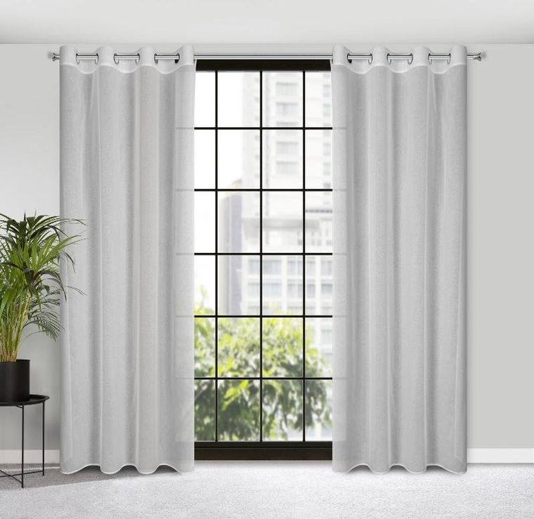 Eurofirany, zasłona gotowa, Kejti, 140-250 cm, biały