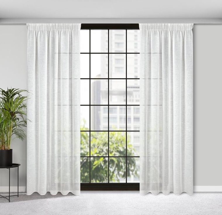 Eurofirany, zasłona gotowa, Kelsi, na taśmie, 140-270 cm, naturalny