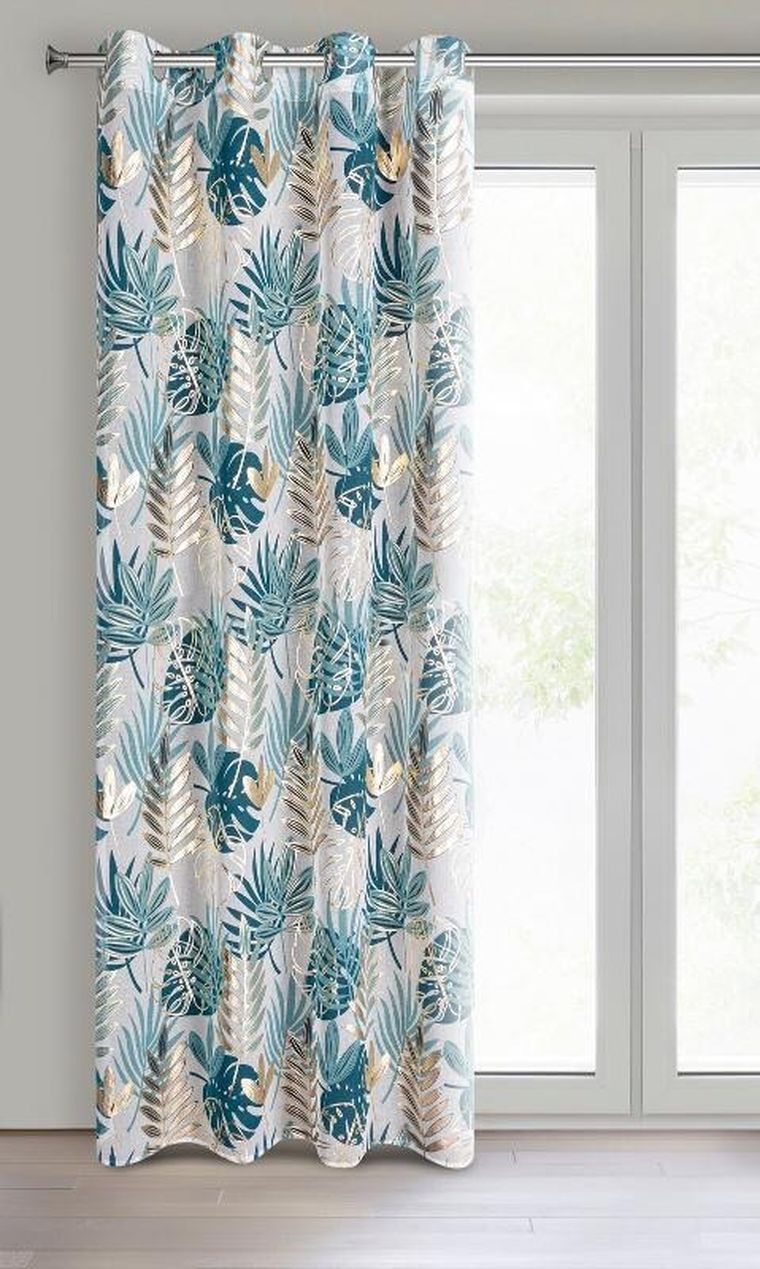 Eurofirany, zasłona gotowa, Keri, 140-250 cm, turkusowy