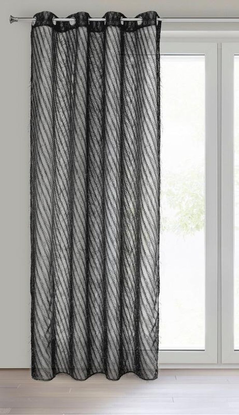 Eurofirany, zasłona gotowa, Laurel, 140-250 cm, czarny