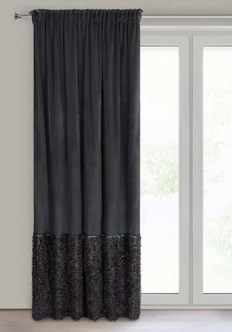 Eurofirany, zasłona gotowa, Marion, na taśmie, 140-270 cm, czarny