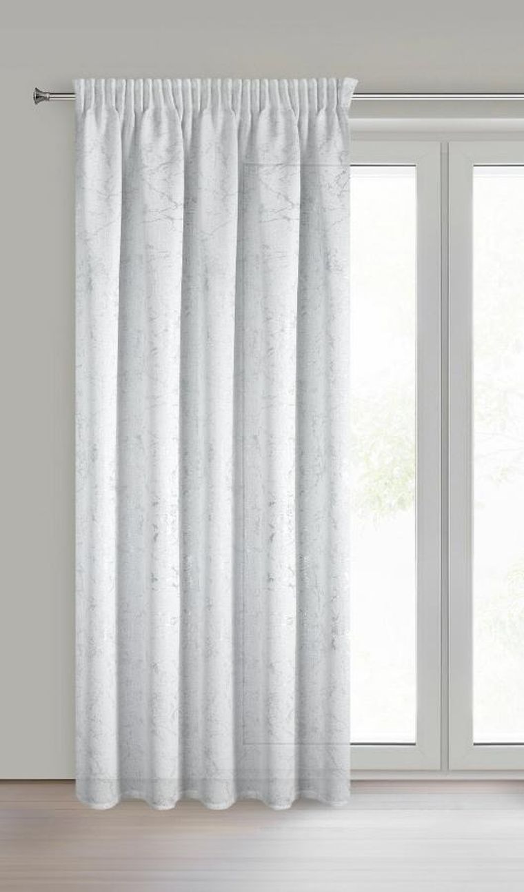 Eurofirany, zasłona gotowa, Marlene, na taśmie, 140-270 cm, biały