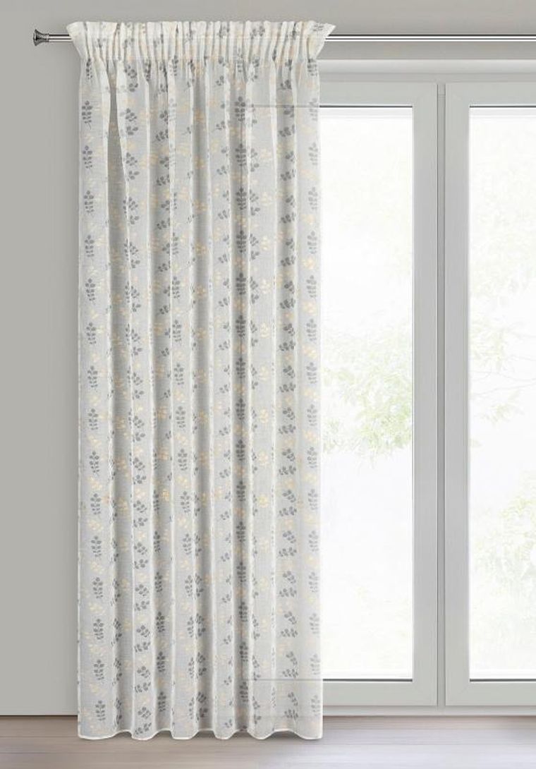 Eurofirany, zasłona gotowa, Miriam, na taśmie, 140-270 cm, biały