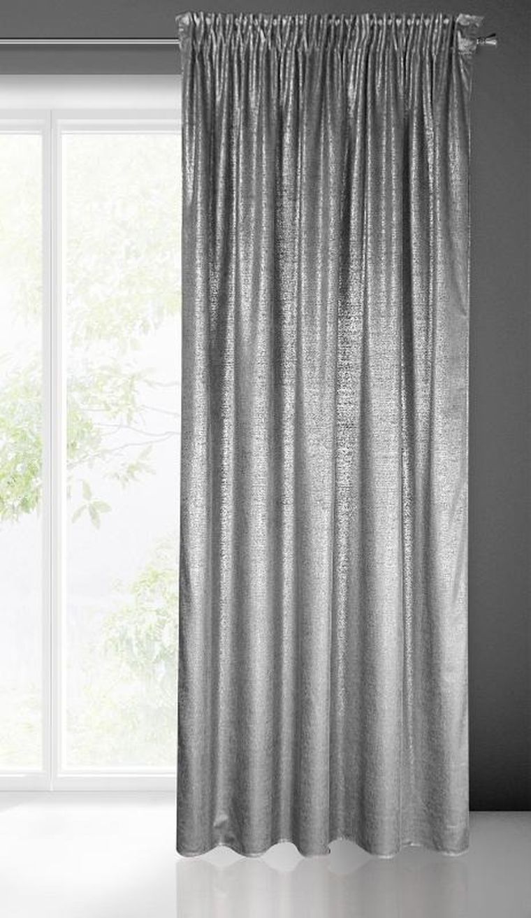Eurofirany, zasłona gotowa na taśmie, Ambi, 140-270 cm, srebrny