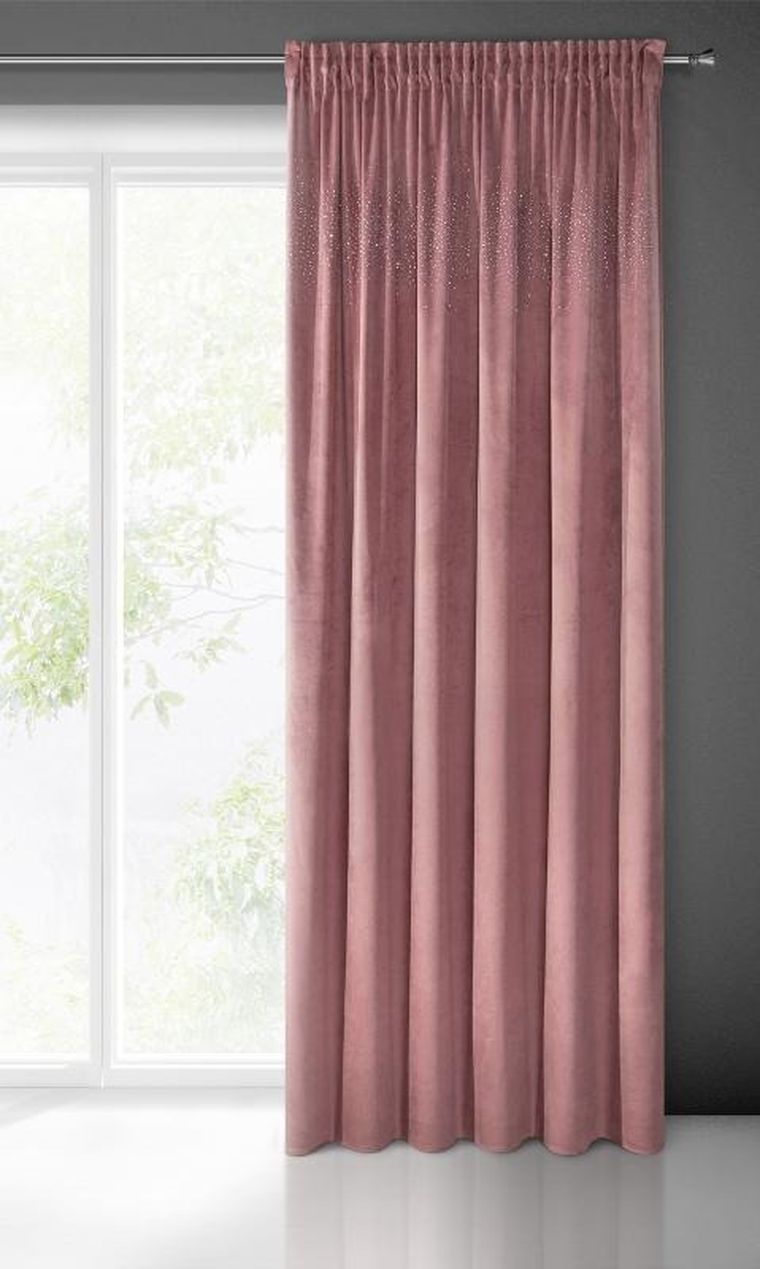 Eurofirany, zasłona gotowa na taśmie, Aurora, 140-270 cm, różowy