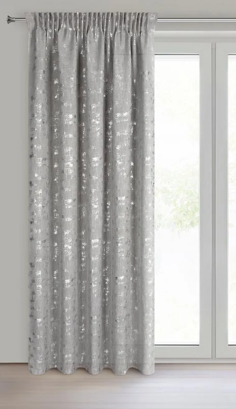 Eurofirany, zasłona gotowa na taśmie, Ines, 140-270 cm, srebrny