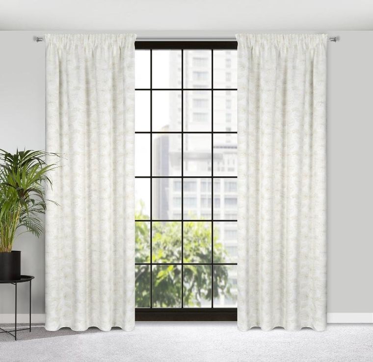 Eurofirany, zasłona gotowa na taśmie, Marigold, biały