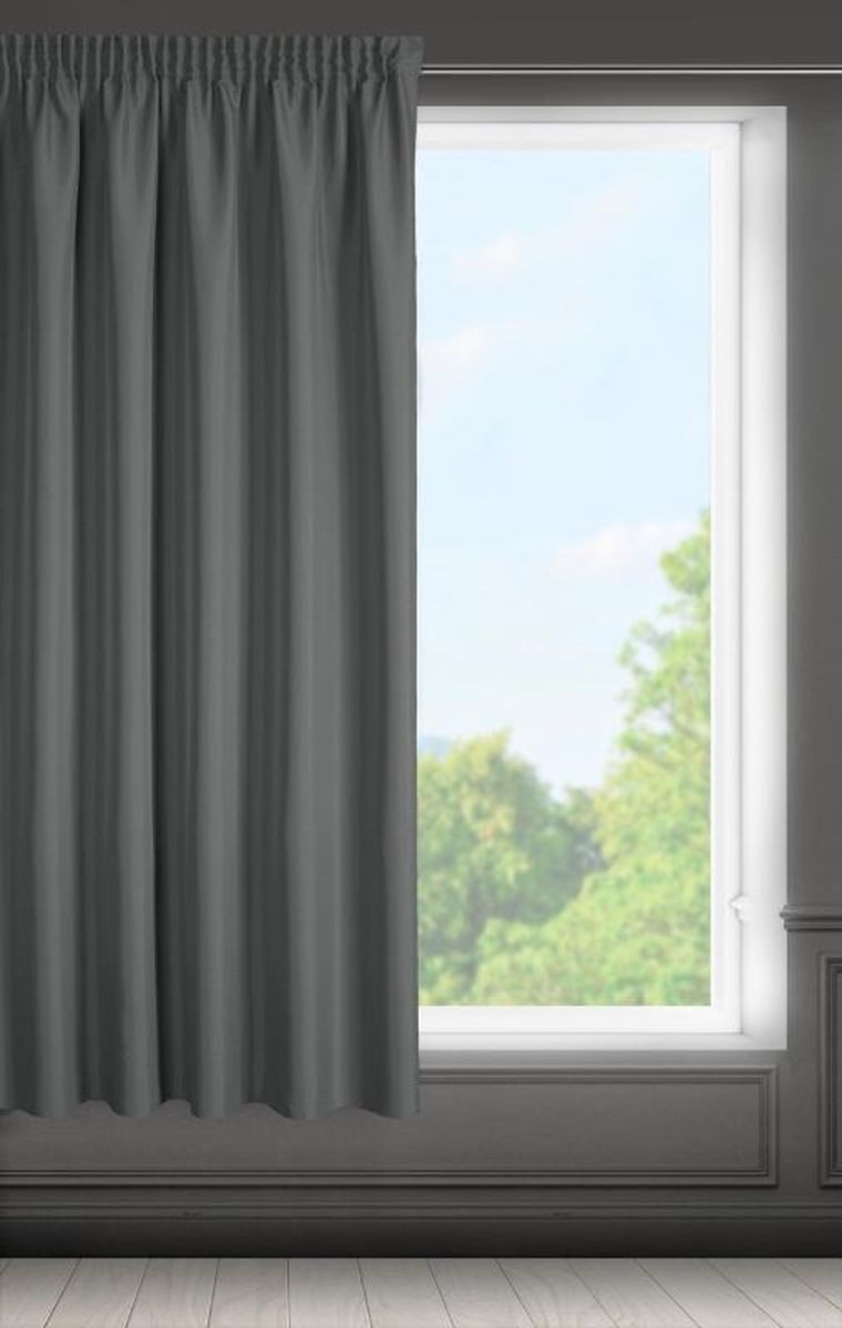 Eurofirany, zasłona gotowa na taśmie, Rita, 140-175 cm, grafitowy