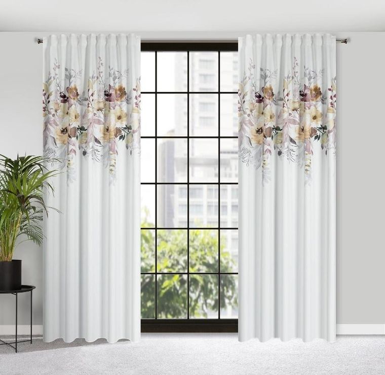 Eurofirany, zasłona gotowa na taśmie, Sendi, 140-270 cm, biały