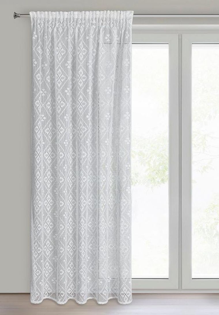 Eurofirany, zasłona gotowa, Nela, na taśmie 140-270 cm, kremowy