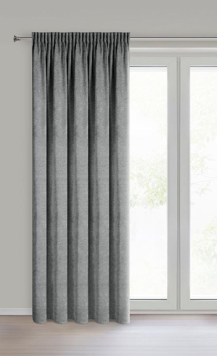 Eurofirany, zasłona gotowa, Neska, na taśmie, 140-270 cm, stalowy