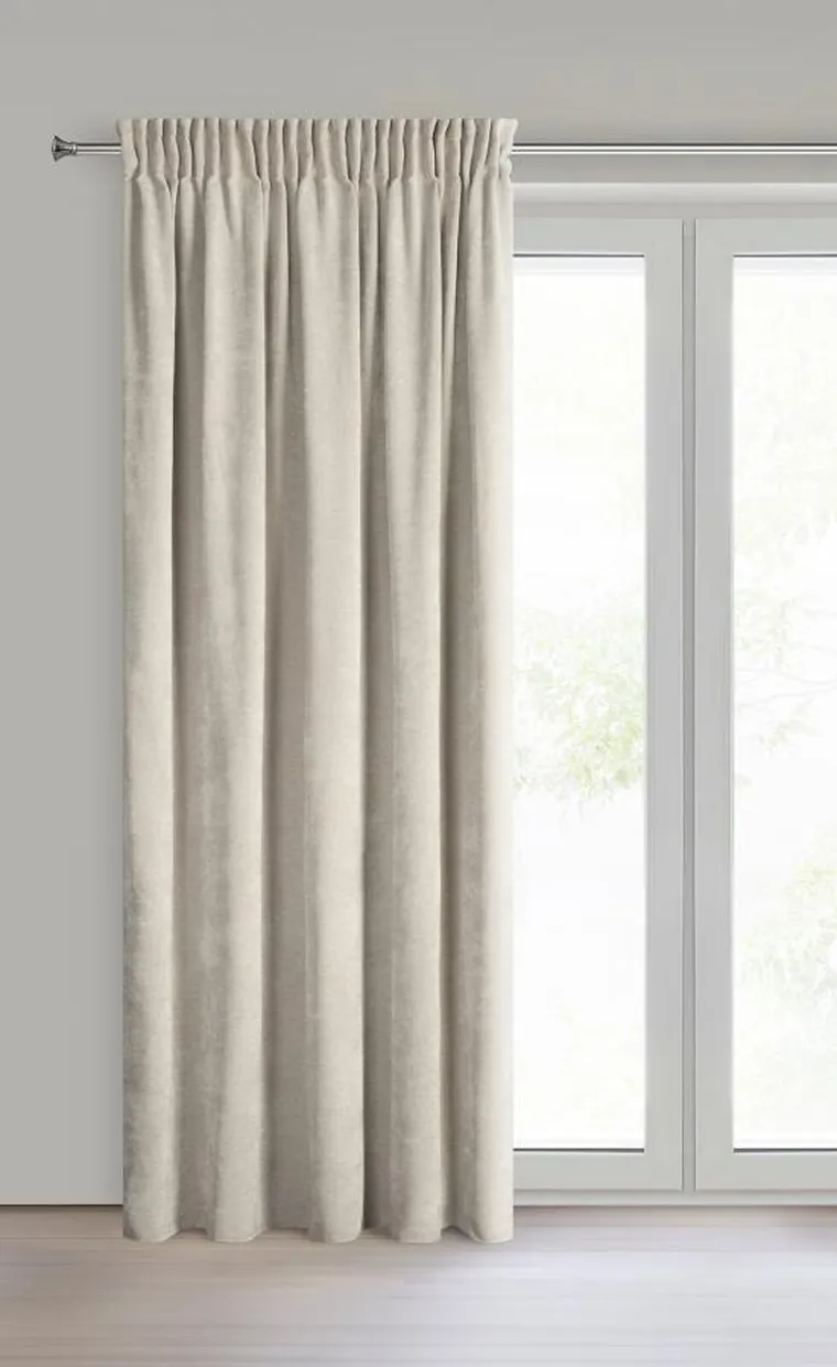 Eurofirany, zasłona gotowa, Nilo, na taśmie, 140-270 cm, beżowy