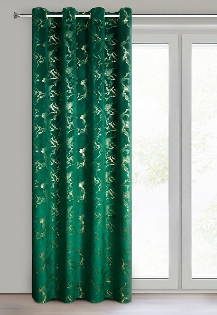 Eurofirany, zasłona gotowa, Raja, 140-250 cm, ciemnozielony