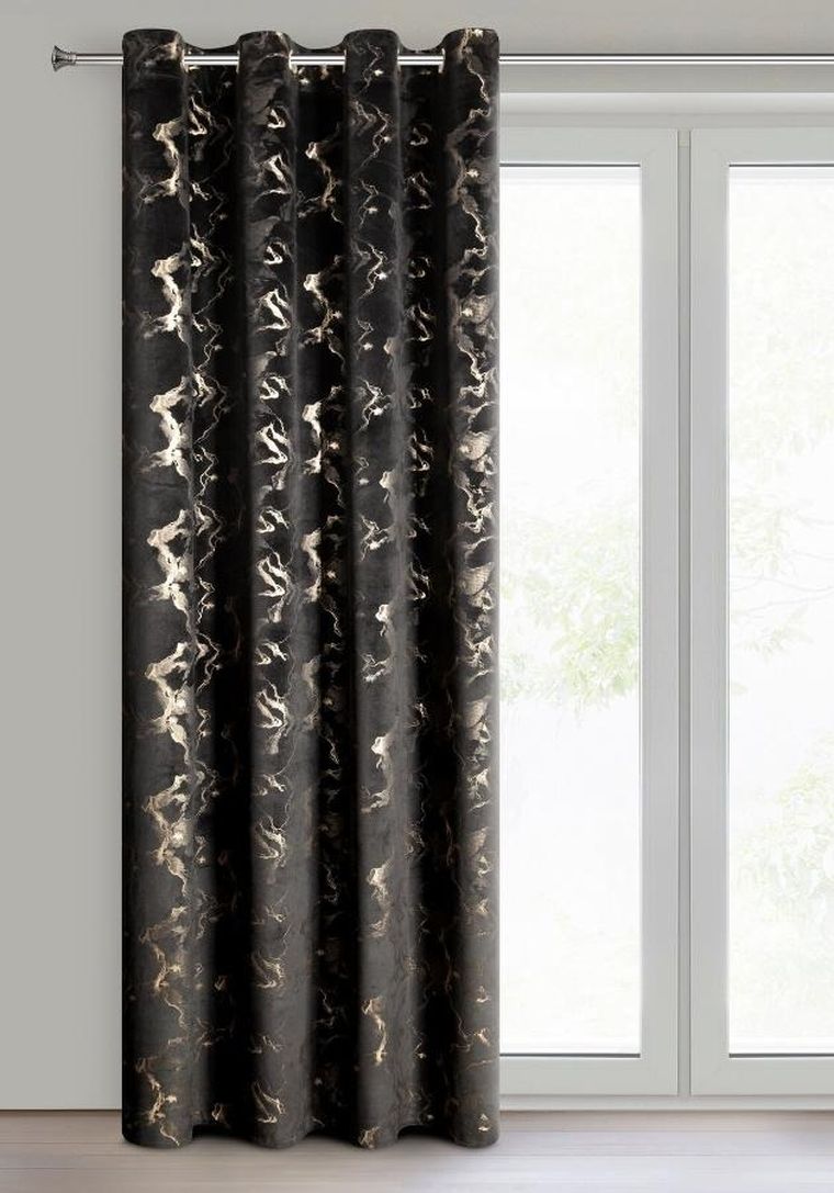 Eurofirany, zasłona gotowa, Raja, 140-250 cm, czarny