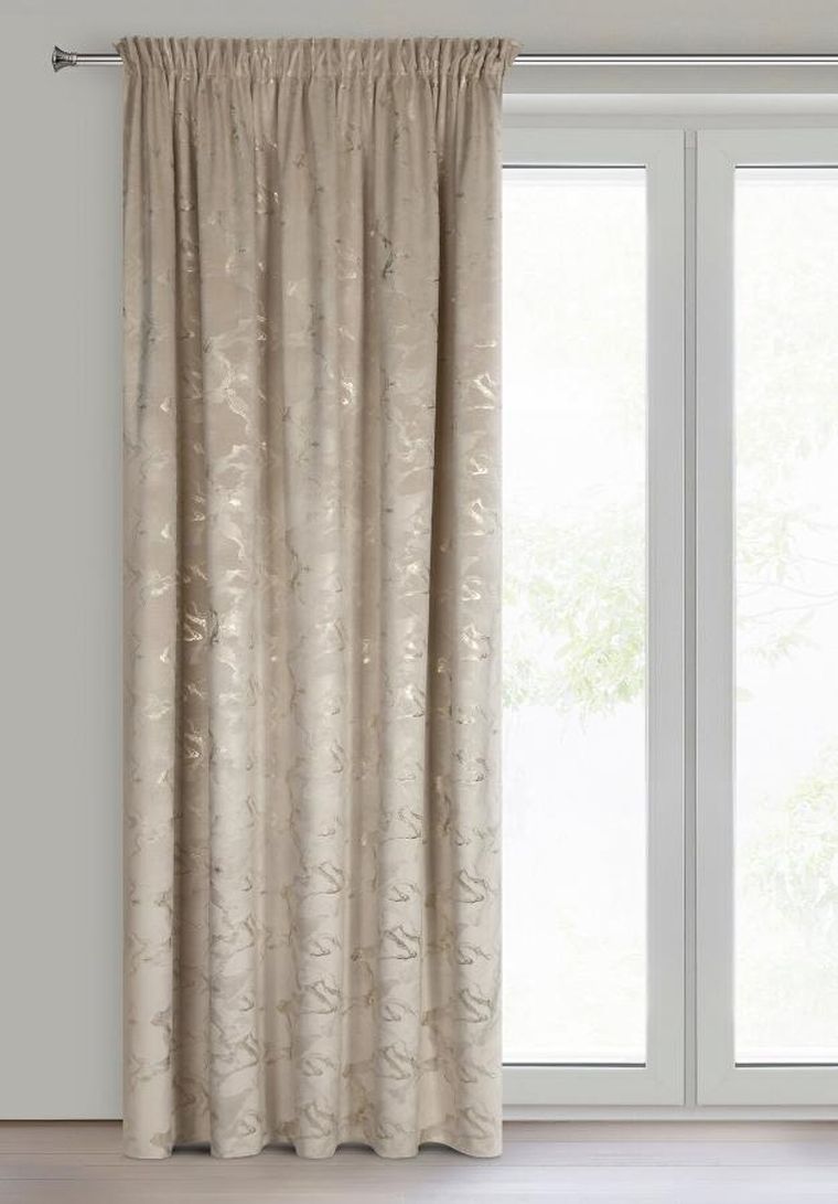 Eurofirany, zasłona gotowa, Raja, na taśmie, 140-270 cm, beżowy