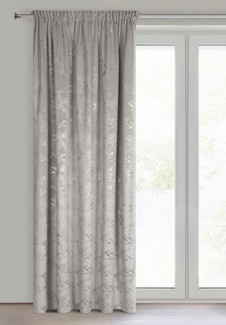 Eurofirany, zasłona gotowa, Raja, na taśmie, 140-270 cm, stalowy