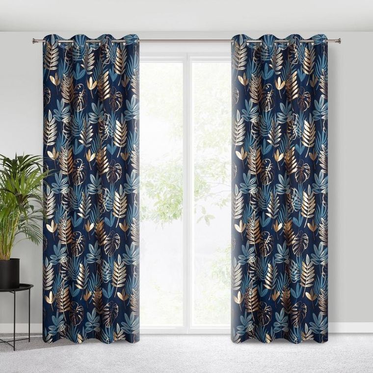 Eurofirany, zasłona gotowa, Rina, 140-250 cm, granatowy