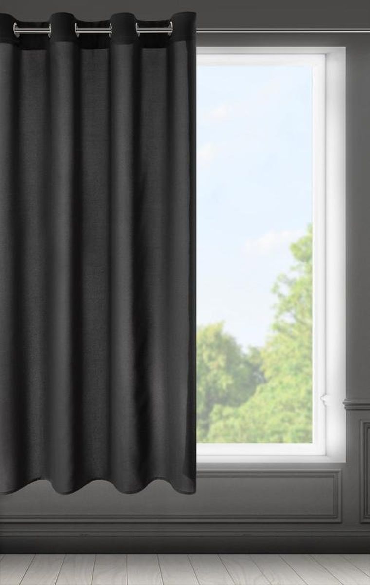 Eurofirany, zasłona gotowa, Rita, 140-175 cm, czarny