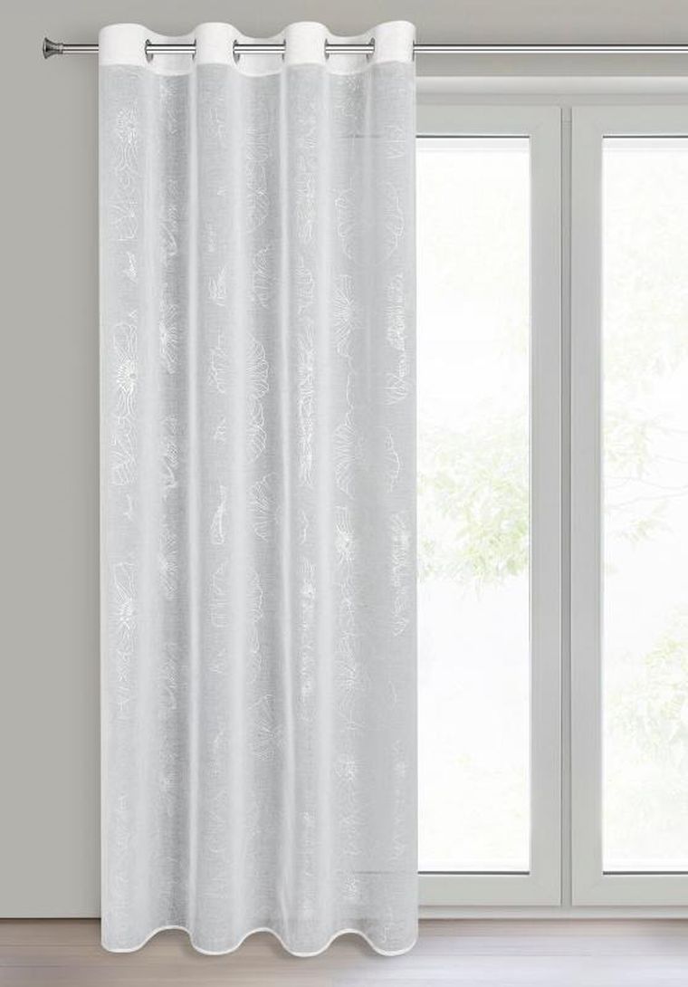 Eurofirany, zasłona gotowa, Sagi, 140-250 cm, biały