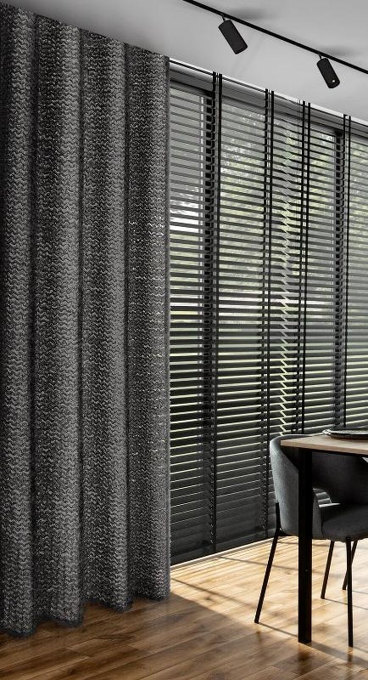 Eurofirany, zasłona gotowa, Tiffany, 135-250 cm, czarny