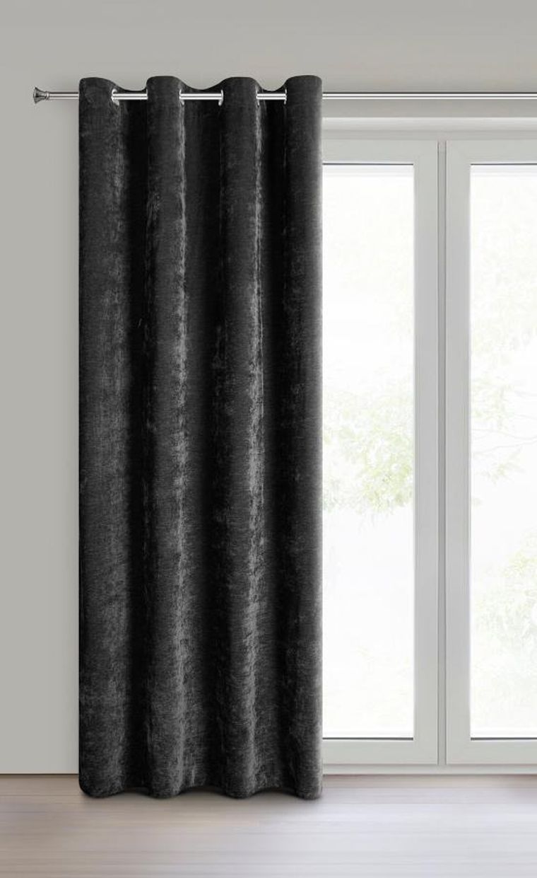 Eurofirany, zasłona gotowa, Vani, 140-250 cm, czarny