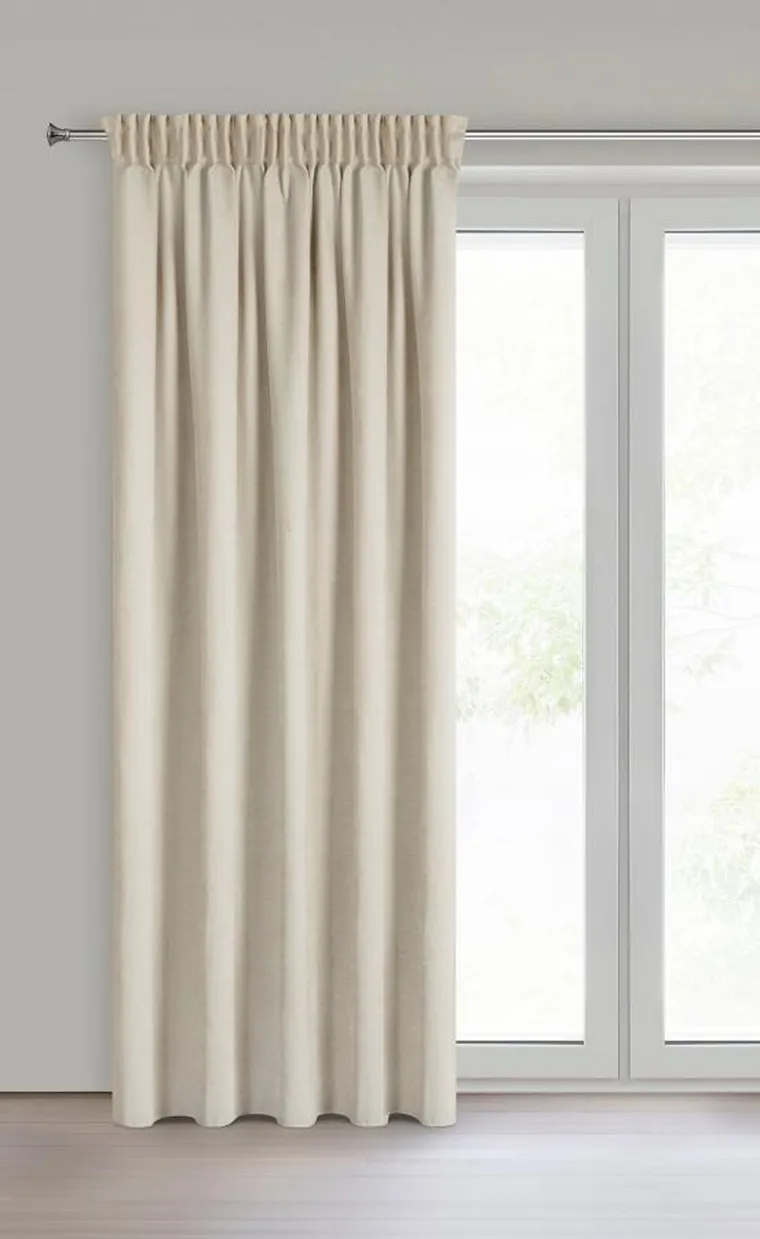 Eurofirany, zasłona gotowa, Vani, na taśmie, 140-270 cm, beżowy