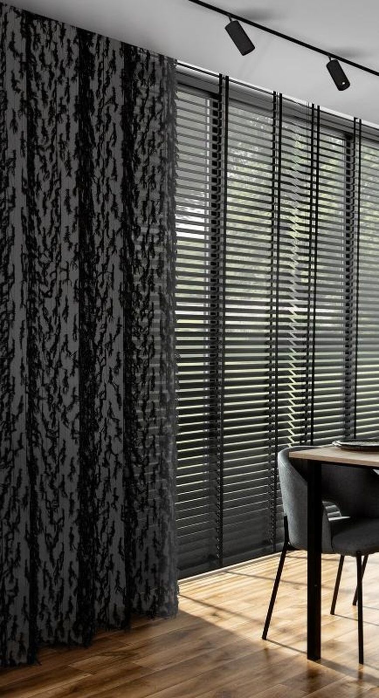 Eurofirany, zasłona gotowa, Victoria, 140-250 cm, czarny