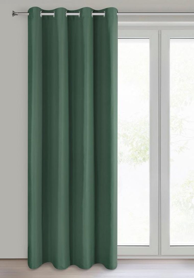 Eurofirany, zasłona zaciemniająca gotowa, Adari, 140-250 cm, ciemnozielony